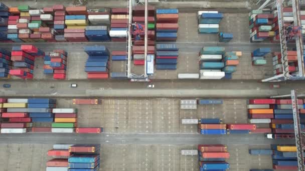 Oporto Portugal July 2022 Aerial View Cargo Containers Shipment Area — Vídeo de stock