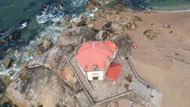 Aerial View Chapel Lord Stone Miramar Beach Become Aerial Spherical — Stockvideo