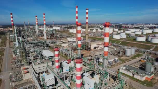 Luchtzicht Olieterminal Een Industriële Faciliteit Voor Opslag Van Olie Petrochemie — Stockvideo