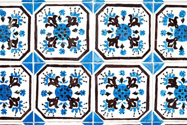 Традиційна Фартуга Латиноамериканська Класична Плитка Синій Фон Азулехо — стокове фото