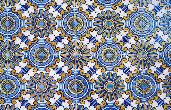 Традиційна Фартуга Латиноамериканська Класична Плитка Синій Фон Азулехо — стокове фото