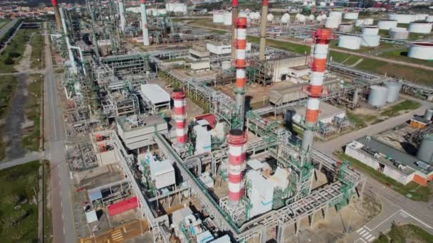 Luchtzicht Olieterminal Een Industriële Faciliteit Voor Opslag Van Olie Petrochemie — Stockvideo