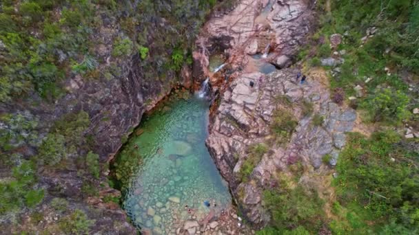 Aerial View Portela Homem Waterfall Peneda Geres National Park Portugal — Stock Video