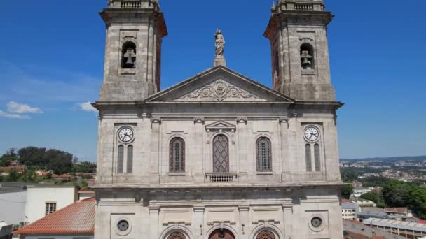 Veduta Aerea Della Chiesa Porto City Igreja Paroquial Bonfim — Video Stock