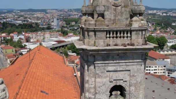 Luftaufnahme Der Kirche Porto City Igreja Paroquial Bonfim — Stockvideo