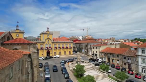 Letecký Pohled Radnici Barcelos Centru Okres Braga Portugalsko — Stock video