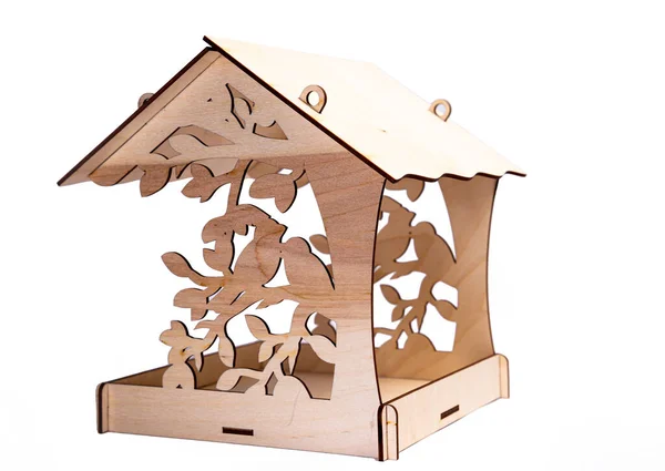 Alimentador Pássaros Forma Uma Cabana Fadas Novo Presente Alimentador Aves — Fotografia de Stock