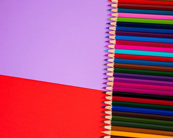 Multi Colored Pencils Multi Colored Background Close Copy Space Modern — Stock Photo, Image
