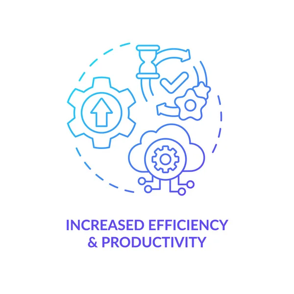 Növelje Hatékonyság Kék Gradiens Koncepció Ikonját Iot Technológia Előnyei Optimalizálás — Stock Vector