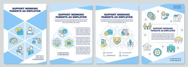 Εργοδότης Υποστήριξη Εργαζόμενων Γονέων Μπλε Φυλλάδιο Πρότυπο Σχεδιασμός Φυλλαδίου Γραμμικές — Διανυσματικό Αρχείο