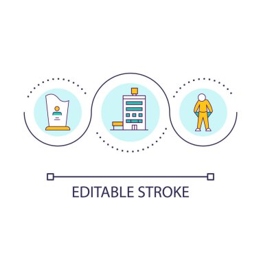 Tedavi döngüsünden sonra tüketici iflası kavramı. Yüksek tıbbi maliyet sorunu. Sağlık sigortası fikri soyut ince çizgi çizimi. İzole bir taslak çizim. Düzenlenebilir felç. Kullanılan Arial yazı tipi