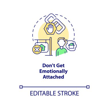 Duygusal olarak konsept ikonu olma. Ev araması. Soyut ve ince çizgili çizimler satın almaya hazır. İzole bir taslak çizim. Düzenlenebilir felç. Arial, Myriad Pro-Kalın yazı tipleri