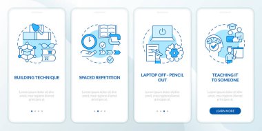 Mobil uygulama ekranında mavi numaraları ezberliyorum. Doğrusal kavramlarla düzenlenebilir grafik talimatları içeren sözlü bellek gezintisi. UI, UX, GUI şablonu. Kullanılan sayısız Pro-Kalın, Düzenli yazı tipleri