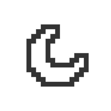 Gece modu pikselleştirilmiş ui simgesi. Gece teması. Ay seçeneği. Ekran karanlığı ayarlayın. Düzenlenebilir 8bit grafik ögesi. Web, mobil uygulama için izole edilmiş vektör arayüzü resmi. Retro biçimi
