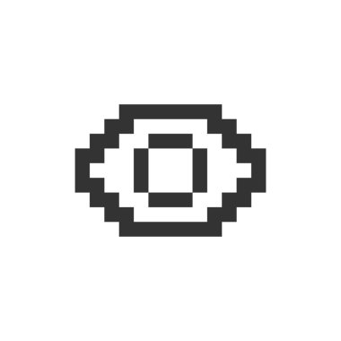 Pikselleştirilmiş ui simgesi. Yakın zamanda gösterilen sayfa. Geniş açık göz. Okuma durumu. Düzenlenebilir 8bit grafik ögesi. Web, mobil uygulama için izole edilmiş vektör arayüzü resmi. Retro biçimi