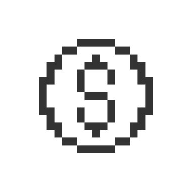 Dolar parası pikselleştirilmiş ui simgesi. Para ve para. Altın sent. Finans ve bankacılık. Düzenlenebilir 8bit grafik ögesi. Web, mobil uygulama için izole edilmiş vektör arayüzü resmi. Retro biçimi