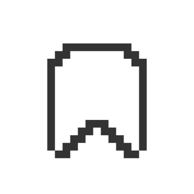 Kurdele yer imi pikselleştirilmiş ui simgesi. Favori hedef. Bağlantıyı kaydet, sayfa. İşaretleme aracı. Düzenlenebilir 8bit grafik ögesi. Web, mobil uygulama için izole edilmiş vektör arayüzü resmi. Retro biçimi