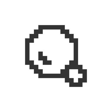 Bölgede Pikselleştirilmiş ui simgesi aranıyor. Navigasyon menüsü. E-ticaret sitesi. İçeriği bul. Düzenlenebilir 8bit grafik ögesi. Web, mobil uygulama için izole edilmiş vektör arayüzü resmi. Retro biçimi