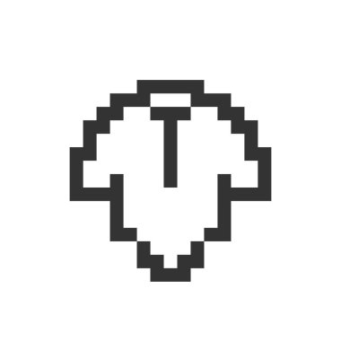 Bebek giysisi ui ikonunu pikselleştirdi. Çocuk için uyku tulumu. Bebek kıyafetleri. Yeni doğan için kıyafet. Düzenlenebilir 8bit grafik ögesi. Web, mobil uygulama için izole edilmiş vektör arayüzü resmi. Retro biçimi