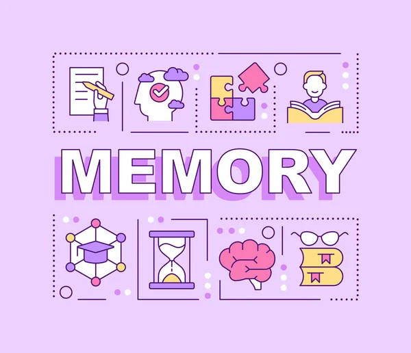 Memory Word Konzepte Rosa Banner Auswendiglernen Lernen Sie Neue Dinge — Stockvektor