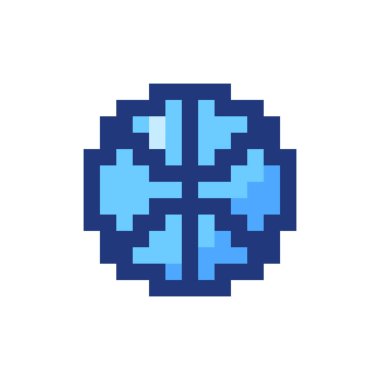 Küresel ağ piksel RGB renk ui simgesi. Uluslararası bağlantı. Dünya çapında. Basit doldurulmuş 8bit grafik ögesi. Oyun salonu için geçmişe dönük tasarım, video oyunu sanatı. Düzenlenebilir vektör izole edildi