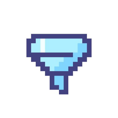 Huni pikselli RGB renk ui simgesi. Müşteri seyahati. Satın alıyorum. Basit doldurulmuş 8bit grafik ögesi. Oyun salonu için geçmişe dönük tasarım, video oyunu sanatı. Düzenlenebilir vektör izole edildi