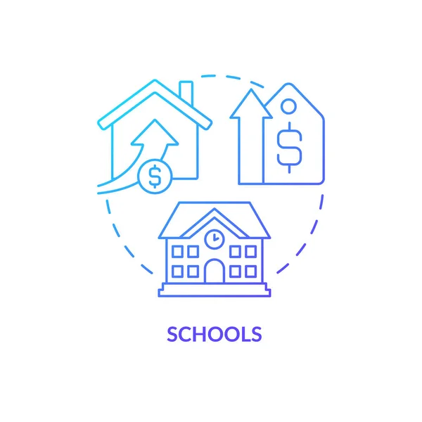 Écoles Les Mieux Notées Icône Concept Dégradé Bleu Déménagement Prix — Image vectorielle