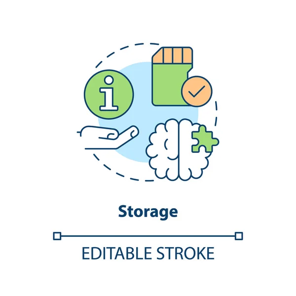 stock vector Keeping information in brain concept icon. Storage in psychology. Memorization abstract idea thin line illustration. Isolated outline drawing. Editable stroke. Arial, Myriad Pro-Bold fonts used