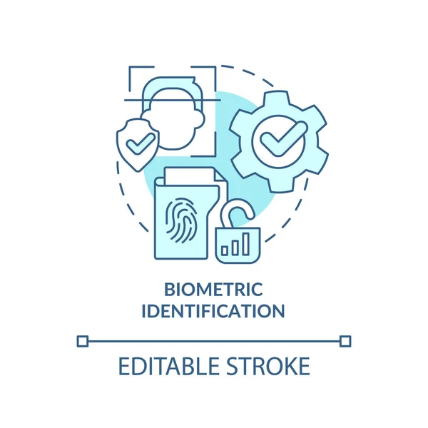 Biometrikus Azonosító Türkiz Koncepció Ikon Web Pénztárca Mobil Banki Biztonság — Stock Vector