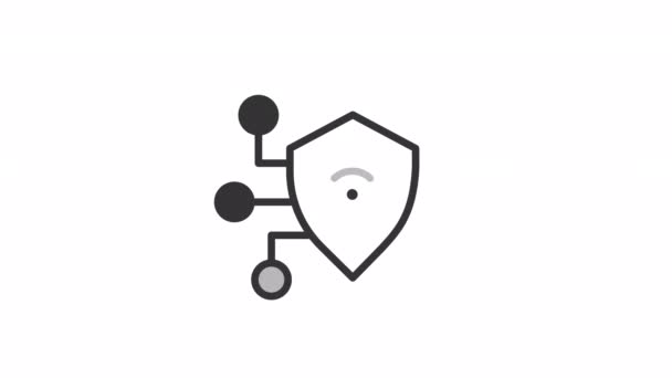 Animated Vpn Linear Icon Virtual Private Network Protected Connection Encrypt — Stock Video