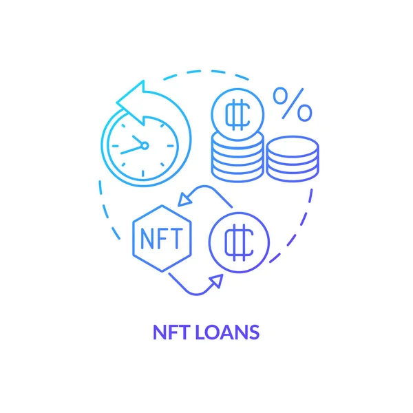 Nft Pożycza Ikonę Niebieskiego Gradientu Operacje Finansowe Kryptowalutą Obiecujący Trend — Wektor stockowy