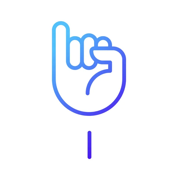 Amerikan Işaret Dili Pikselindeki Birinci Harf Mükemmel Gradyan Doğrusal Vektör — Stok Vektör