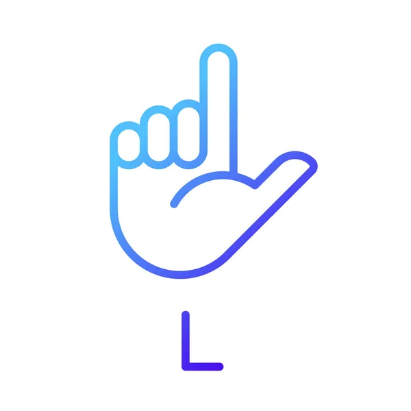 Lettre Langue Des Signes Américaine Pixel Parfait Gradient Vectoriel Linéaire — Image vectorielle