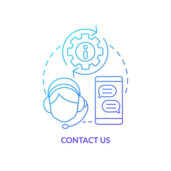 Contact Form Blue Gradient Concept Icon Call Center Customer Service — Stock Vector