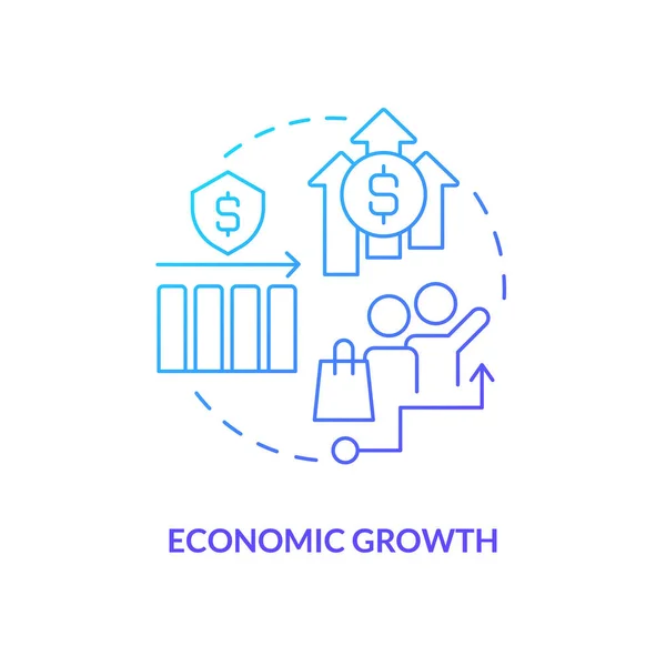 Crescimento Econômico Ícone Conceito Gradiente Azul Estabilidade Financeira Apólices Seguro —  Vetores de Stock