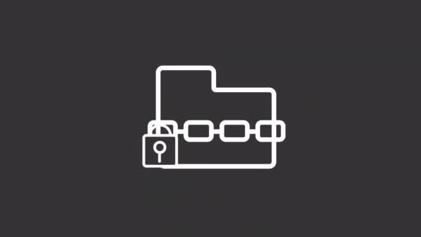 Icono Animado Ransomware Línea Blanca Programa Malicioso Extorsión Criptoviral Inconsútil — Vídeo de stock