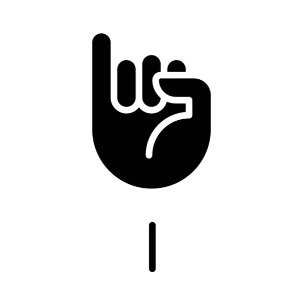字母I在美国手语黑色字形图标 非语言交流系统 视觉方式的使用 白色空间上的轮廓符号 实心象形文字 矢量孤立的说明 — 图库矢量图片