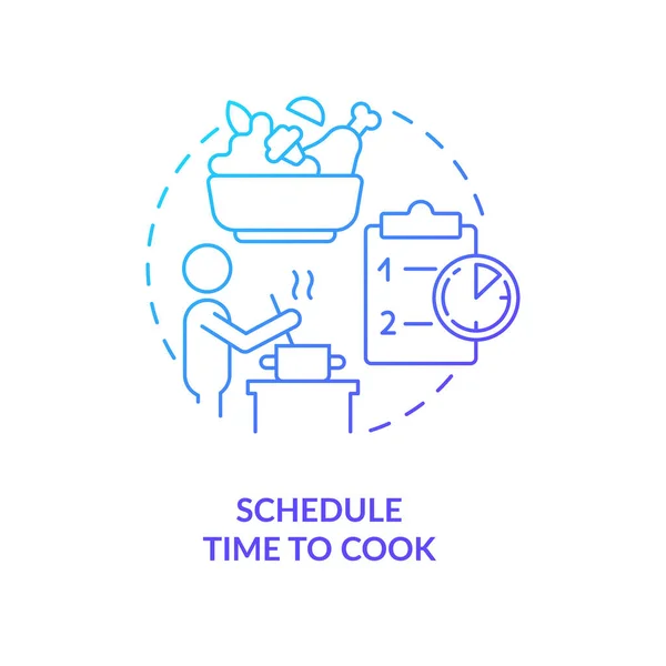 Plan Tijd Koken Blauwe Gradiënt Concept Icoon Organiseer Werkpauzes Burnout — Stockvector