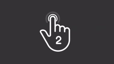 Canlandırılmış dokunmatik beyaz doğrusal simge seti. Dokunmatik ekran kontrolü. Jestler yön bulma. Şeffaf arkaplanda alfa kanalı olan kusursuz HD video. Gece kipi için hareketli grafik tasarım koleksiyonu