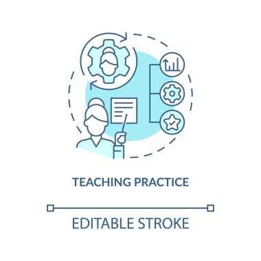 Turkuaz konsept ikonu alıştırması öğretiyorum. Resmi olmayan eğitim avantajı soyut fikir ince çizgi çizimi. İzole bir taslak çizim. Düzenlenebilir felç. Arial, Myriad Pro-Kalın yazı tipleri