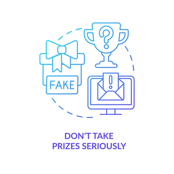 Take Prizes Seriously Blue Gradient Concept Icon Digital Fraud Internet — Stock Vector