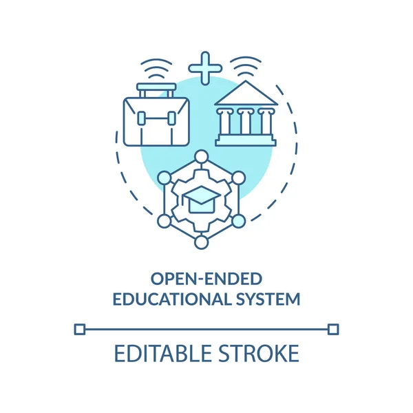 Icono Concepto Turquesa Sistema Educativo Extremo Abierto Beneficio Educación Formal — Vector de stock