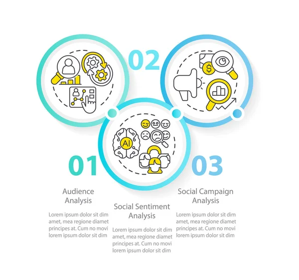 Infografik Vorlage Für Den Forschungskreis Digitales Marketing Soziale Medien Datenvisualisierung — Stockvektor