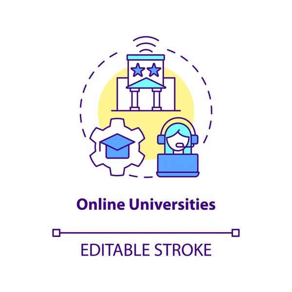 Online Universitäten Konzeptsymbol Lernen Bildungsservice Bietet Abstrakte Idee Dünne Linie — Stockvektor