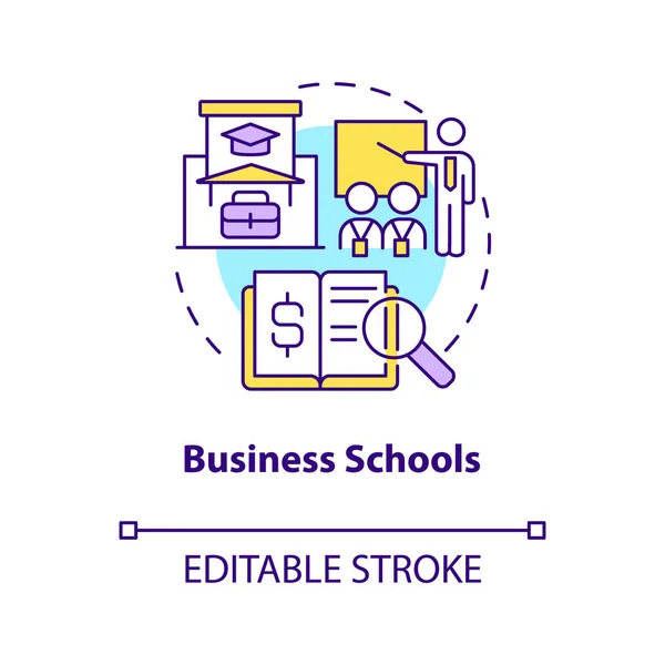 Business Schools Konzept Ikone Ergänzende Bildungsdienstleister Abstrakte Idee Dünne Linie — Stockvektor