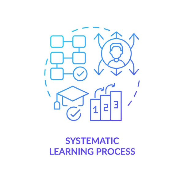 Systematisk Inlärningsprocess Blå Gradient Koncept Ikon Läser Programmet Fördelen Med — Stock vektor