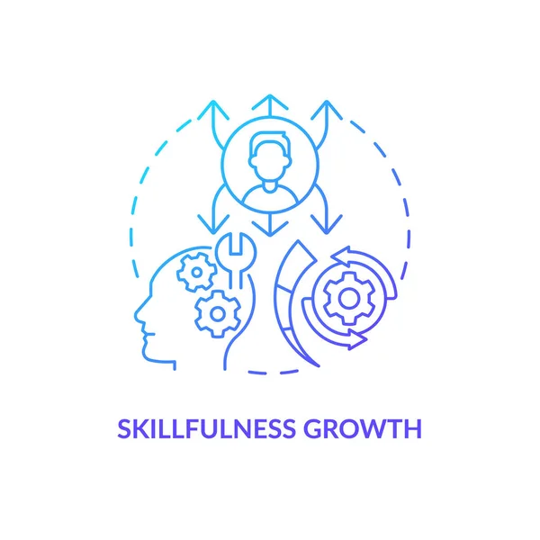 Skillfulness Crecimiento Azul Gradiente Icono Concepto Desarrollo Estudiantil Ventaja Educación — Vector de stock