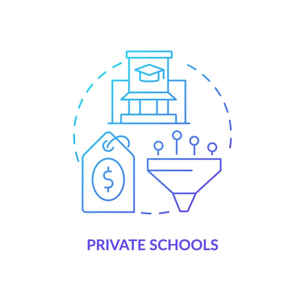 Escolas Privadas Ícone Conceito Gradiente Azul Estabelecimento Ensino Educational Service — Vetor de Stock