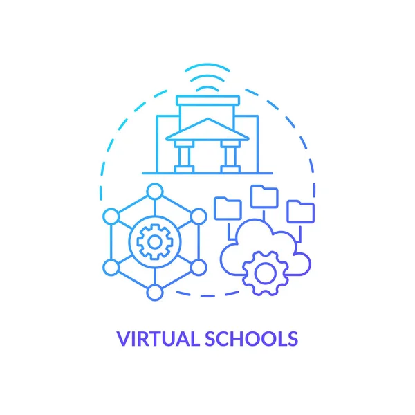 Virtuális Iskolák Kék Gradiens Koncepció Ikon Internetes Környezet Diákoknak Oktatási — Stock Vector
