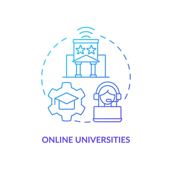 Online Universitet Blå Gradient Koncept Ikon Lärningstjänst Utbildningstjänsten Ger Abstrakt — Stock vektor